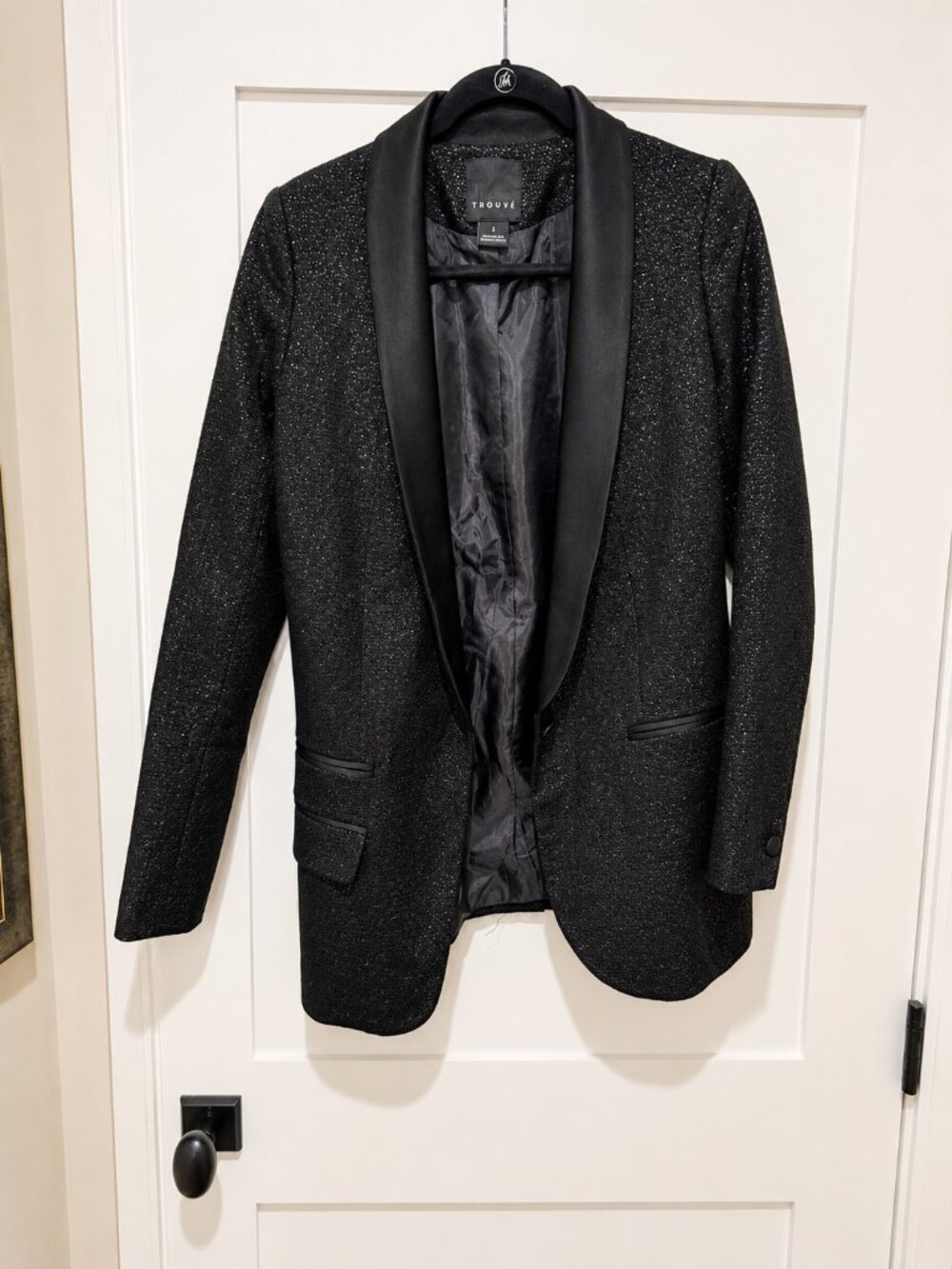Trouve Womens Blazer S Black Metallic